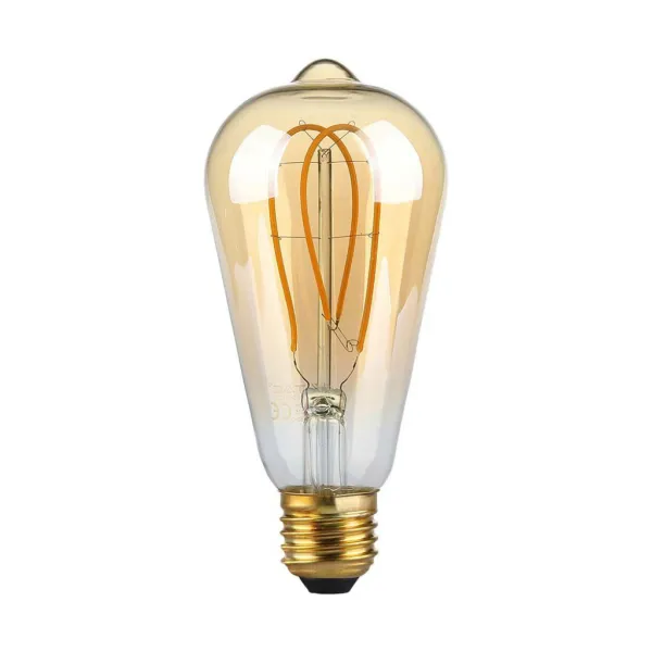 5W ST64 Long Filament Bulb 1800K Amber Glass