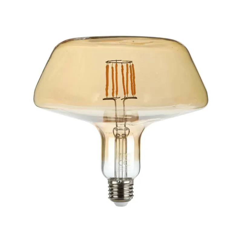 8W T180 LED Flament Bulb Amber Glass 1800K E27
