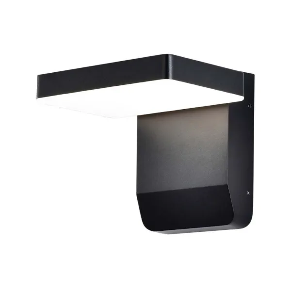 17W LED Wall Light 3000K Black Body Square IP65