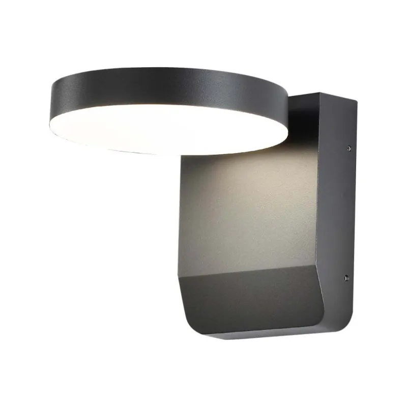 17W LED Wall Light 4000K Black Body Round IP65
