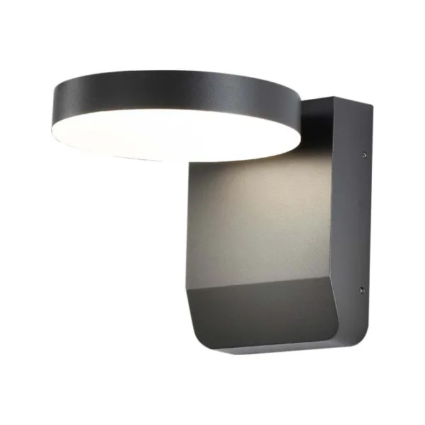 17W LED Wall Light 4000K Black Body Round IP65