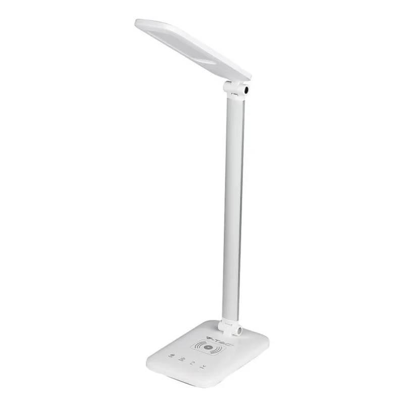 7W Led Table Lamp With Wireless Charger 3In 1-White
