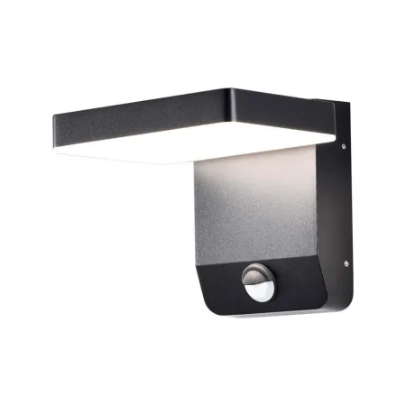 17W LED Wall Light with Sensor 3000K Black Body Square IP65