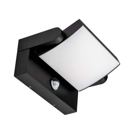 17W LED Wall Light with Sensor 3000K Black Body IP65