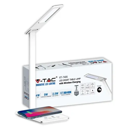 4W LED Table Lamp with Wireless Charger 2700K 6500K White