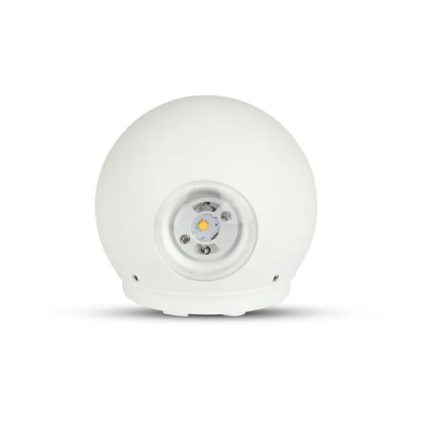 4W LED Wall Light White Body Round IP65 3000K