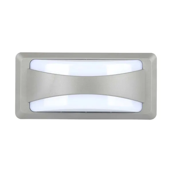 12W LED Bulkhead with Softlight 4000K Grey Body IP65