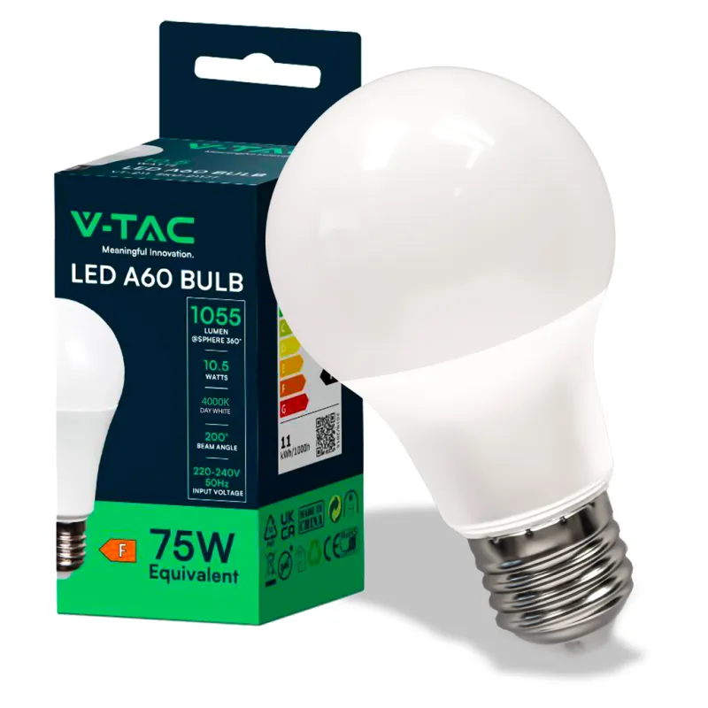 LED Bulb 10.5W E27 A60 Thermoplastic 6500K