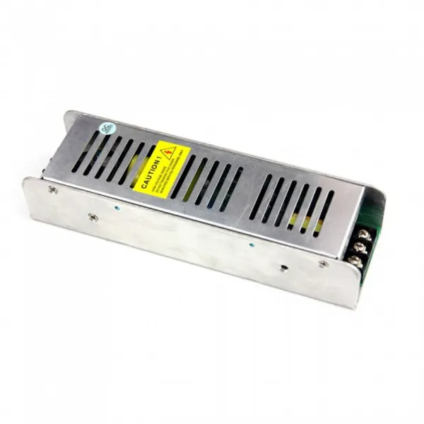 Slim Metal Power Supply 150W 12V 12.5A Screw Terminals with 2 Outputs 199x42x55mm IP20 TRIAC Dimmable