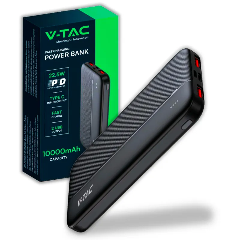 10000mAh Fast Charger Power Bank Black