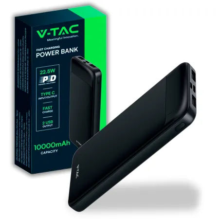 10000mAh Fast Charger Power Bank Black