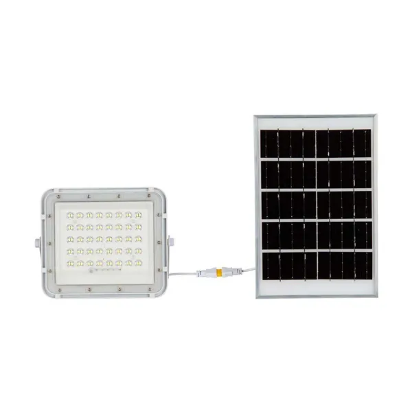 10W LED Solar Floodlight 6400K Replaceable Battery 3m Wire White Body