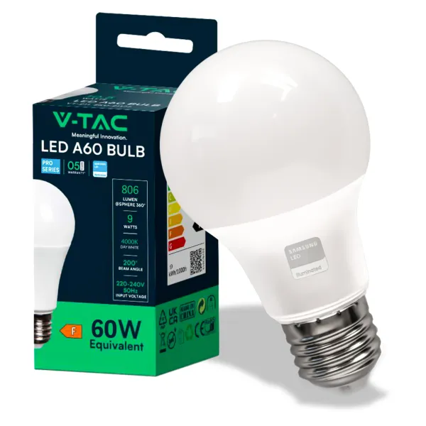 LED Bulb Samsung Chip 8.5W E27 A58 Plastic 4000K