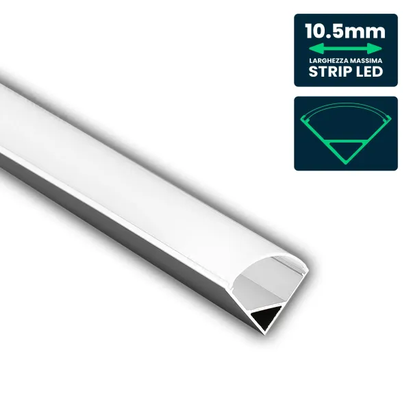 LED Strip Mounting Kit with Diffuser Aluminum 2000* 15.8*15.8mm Milky