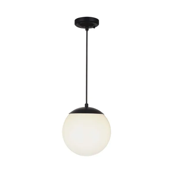 Ceiling Hanging Lamp 1*E27 Matt Black Opal Plastic C Ball