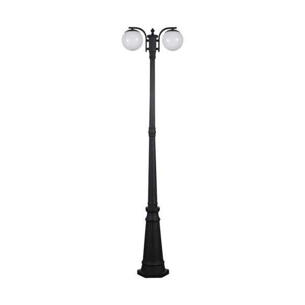 Stand Lamp 2*E27 Matt Black Opal Plastic C Ball