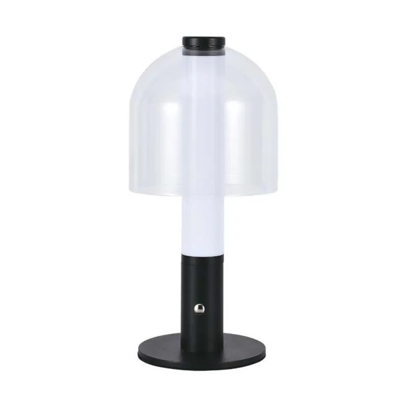 LED Table Lamp 1800mAH Battery 140*300 3000K Black+Transparent Glass Body