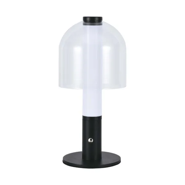 LED Table Lamp 1800mAH Battery 140*300 3000K Black+Transparent Glass Body