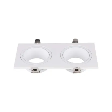 GU10 2 Head Spotlight Fitting Iron+PC White+White