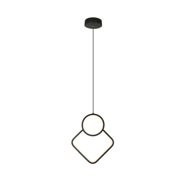 12W LED Designer Metal Hanging Lamp 280*1800MM Black Body 3000K