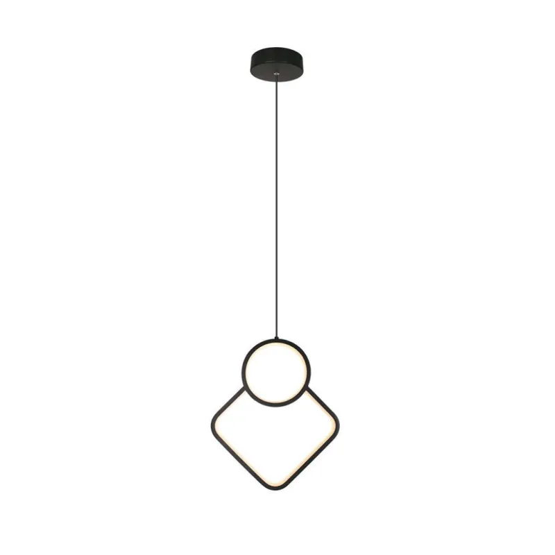 12W LED Designer Metal Hanging Lamp 280*1800MM Black Body 4000K