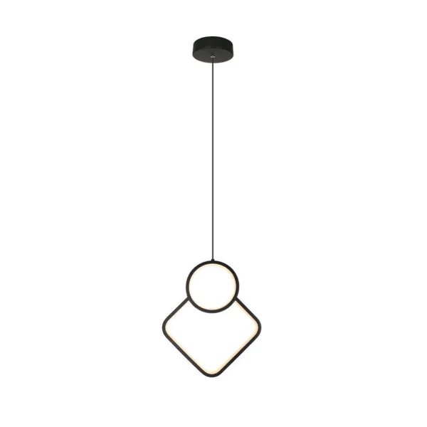 12W LED Designer Metal Hanging Lamp 280*1800MM Black Body 4000K
