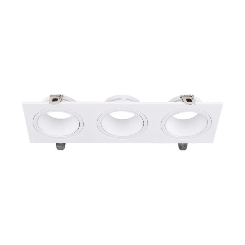GU10 3 Head Spotlight Fitting Iron+PC White+White