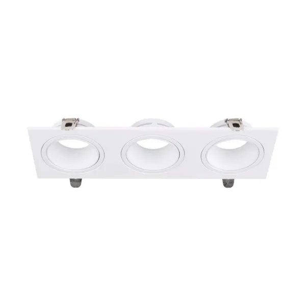 GU10 3 Head Spotlight Fitting Iron+PC White+White