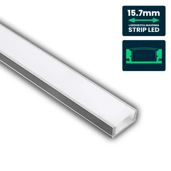 Led Strip Mounting Kit With Diffuser Aluminum 2000* 17.4*7MM Milky