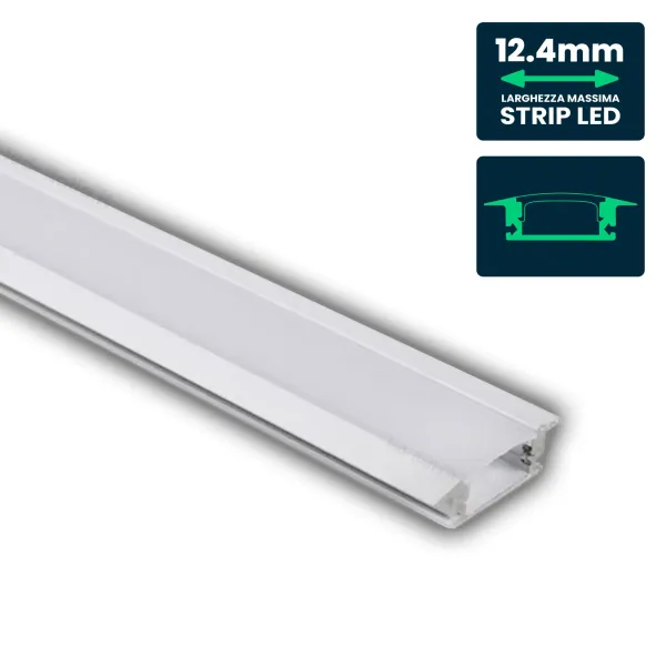 LED Strip Mounting Kit with Diffuser Aluminum 2000* 24.7*7mm White Housing