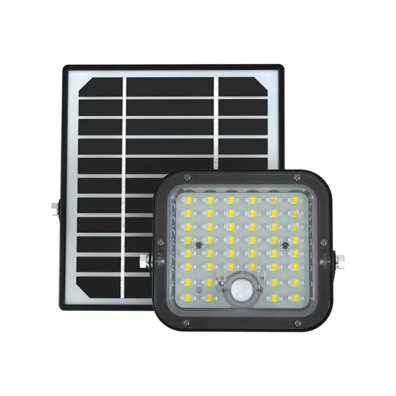 10W LED Solar Floodlight LiFePo Battery Black 6400K
