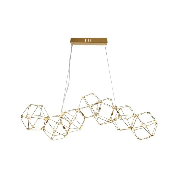 28W LED Designer Hanging Light ( L94.5*W32.5*H120CM) 3000K Gold Body