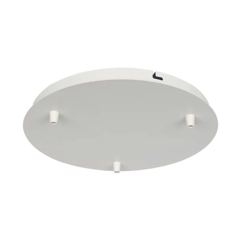 Steel Canopy D300*H25mm With 3 Holes On Surface - Matt White