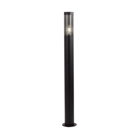 Bollard Garden Light Fitting E27 (76mmx119x1000mm) Smoke Plastic/SS Black Body IP44