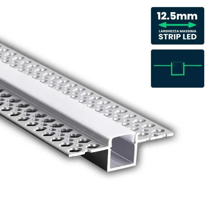 Led Strip Mounting Kit With Diffuser Aluminum 2000*55*15mm Silver Body