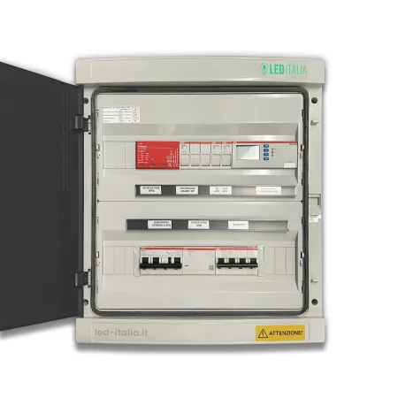 Quadro AC Trifase 20kW 32A 400V 36 Moduli Differenziale + SPD + Entra/Esci + Sgancio + Portafusibili + SPI CEI 0-21 ABB / DEHN I