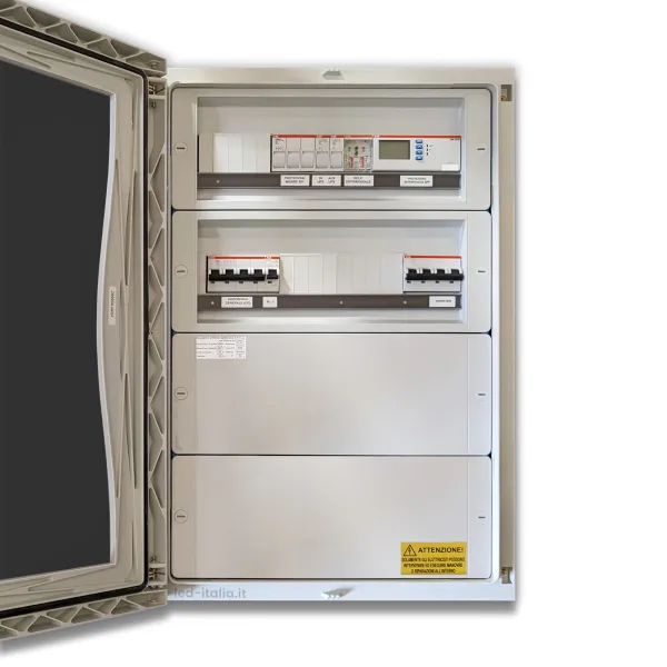 Quadro AC Trifase 30kW 50A 400V 2x24 Moduli Differenziale + SPI CEI 0-21 ABB / DEHN IP65