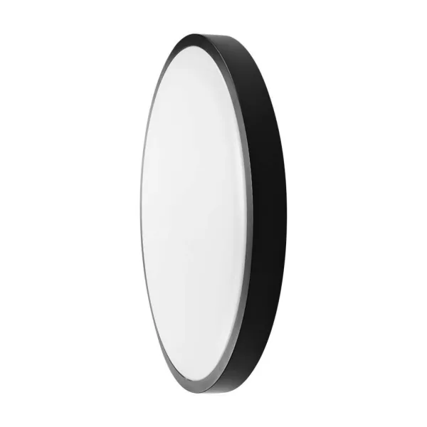 24W LED Dome Light Round Black Frame 4000K IP44