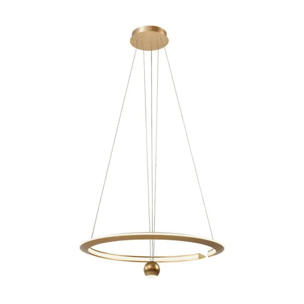 45W Circular Pendant LED Chandelier with Modern and Elegant Adjustable Design in Metal 620*1200mm 4000K Brushed Gold Color