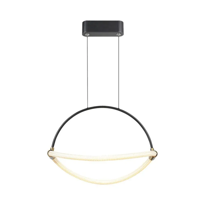 12W Modern LED Pendant Chandelier with an Elegant and Minimalist Design 400x160x1650mm Matt Black Color 3000K
