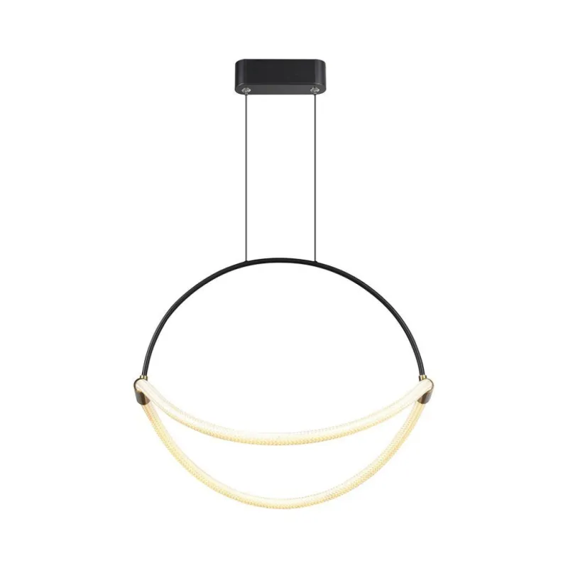 16W Modern LED Pendant Chandelier with an Elegant and Minimalist Design 500x160x1700mm Matt Black Color 3000K