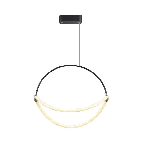 16W Modern LED Pendant Chandelier with an Elegant and Minimalist Design 500x160x1700mm Matt Black Color 3000K