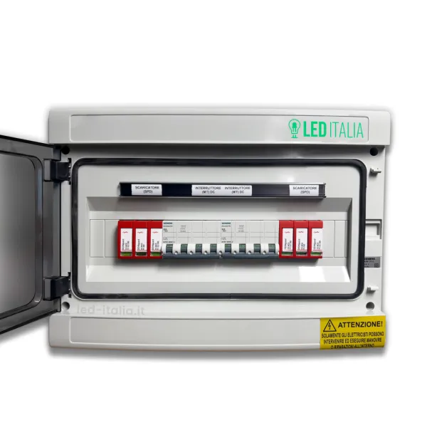 Quadro di Campo DC 2/2 MPPT 1000VDC 14-20A 12 Moduli Magnetotermico + SPD EATON / DEHN IP65