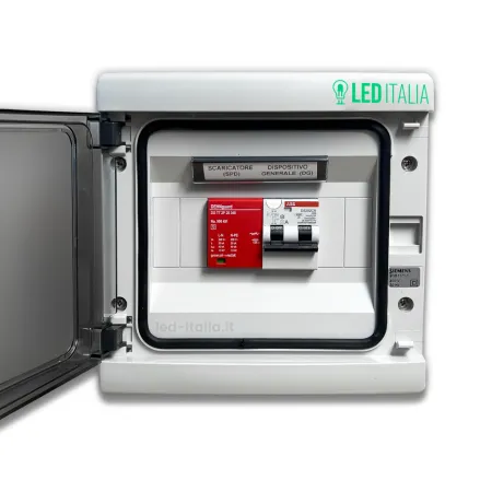 Quadro AC Monofase 4kW 20A 230V 8 Moduli Differenziale + SPD ABB / DEHN IP65