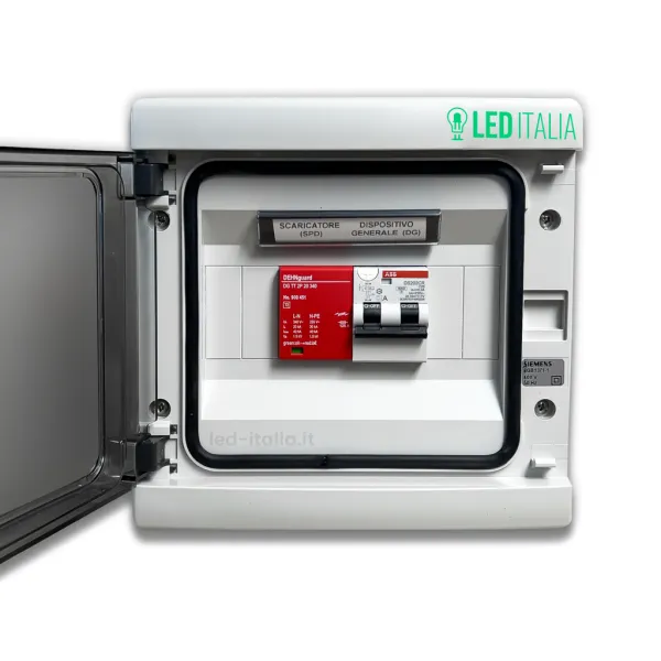 Quadro AC Monofase 4kW 20A 230V 8 Moduli Differenziale + SPD ABB / DEHN IP65