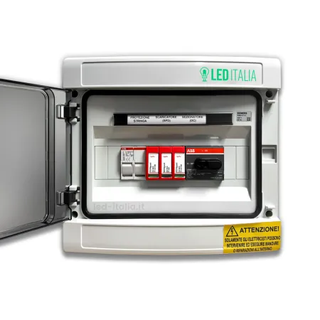 Quadro di Campo DC 1/1 MPPT 1000VDC 16A 8 Moduli Sezionatore + Portafusibili + SPD ABB / DEHN IP65