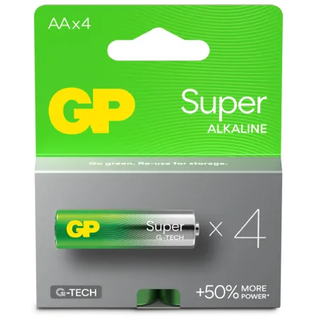 Batteria Super Alcalina 1,5V Stilo AA / 15A-2U4 / LR6 (Confezione 4 Pezzi)