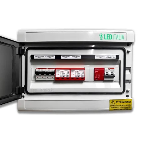 Quadro Combinato AC/DC Monofase 5kW 2/2 MPPT 25A 230V / 16A 600VDC 18 Moduli Differenziale + SPD ABB / DEHN IP65