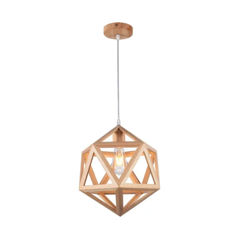 LED Designer Pendant Lampholder Wood Color Body D300 E27
