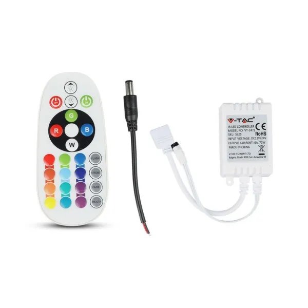 Infrared Controller with Remote Control 24 Buttons Round (RGB Strip LED)